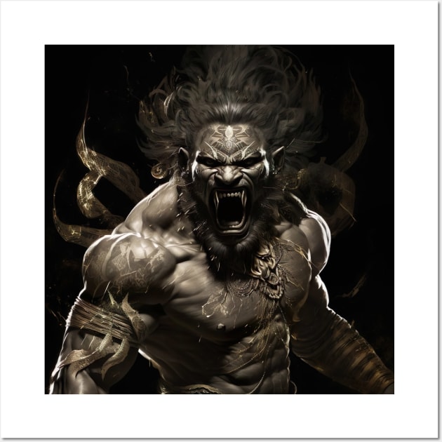 God Narasimha Wall Art by Delta Zero Seven